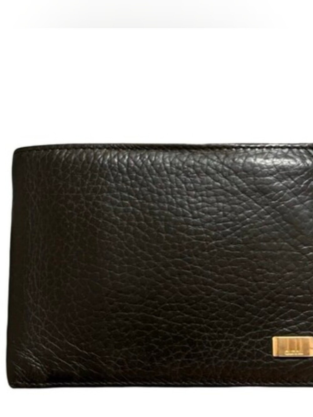 Dunhill Black Leather Wallet with Metal Accent